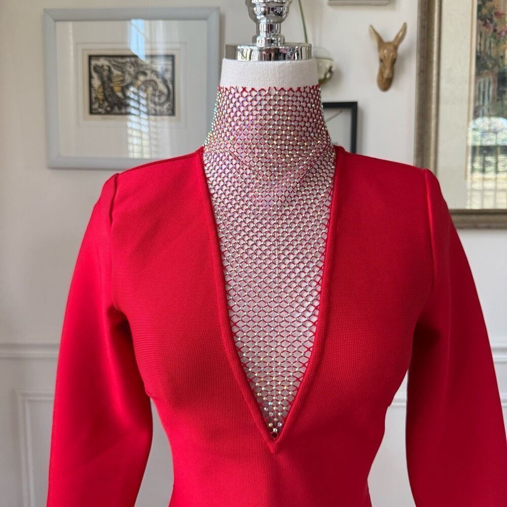 NWT Fashion Nova Beginning To Wonder Bandage Mini Dress Red $75 S - Picture 2 of 9